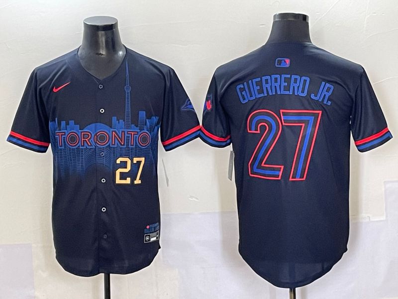 Men 2025 Toronto Blue Jays #27 Guerrero jr Black Joint Name Nike MLB Jersey style 5->toronto blue jays->MLB Jersey